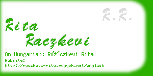 rita raczkevi business card